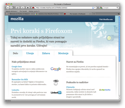 Firefox 3.5 Beta 4 v slovenščini